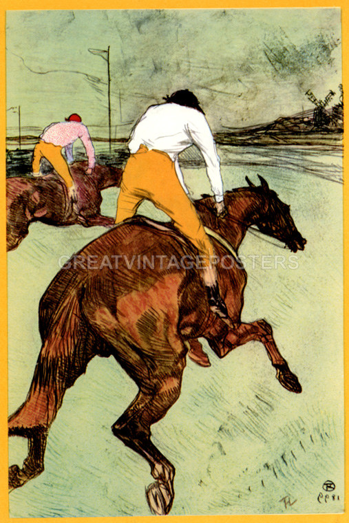 The Jockey Horse Racing French 1899 Painting By Henri De Toulouse Lautrec Repro Ebay