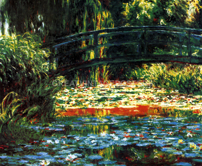 JAPANESE BRIDGE AT GIVERNY 1900 ARTIST'S GARDEN PAINTING BY CLAUDE ...